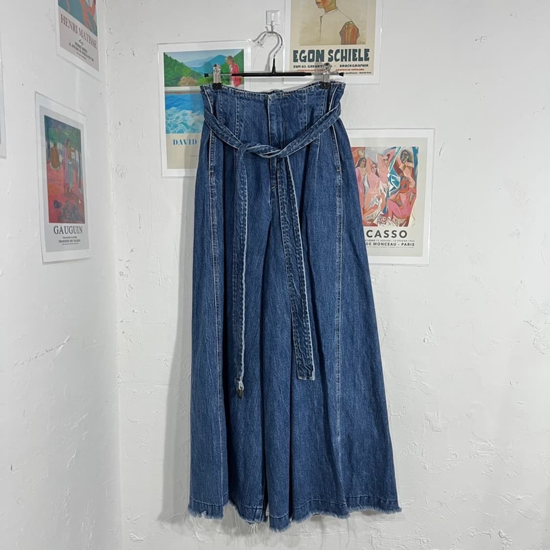 벨티드 와이드 데님  팬츠 상품이미지2