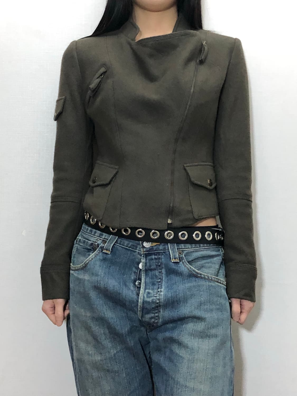 빈티지 다크브라운 펑크 자켓 상품이미지2