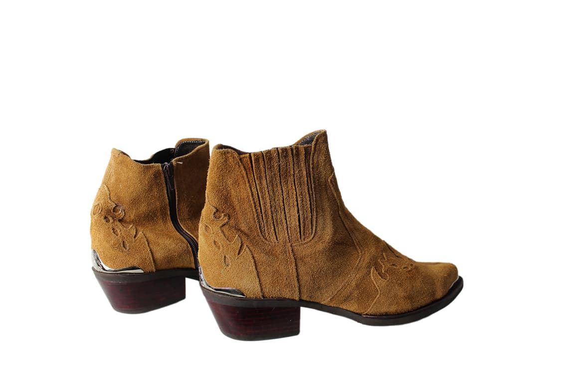 2000s Japan 핸드메이드 스틸 토 스웨이드 웨스턴부츠 상품이미지8