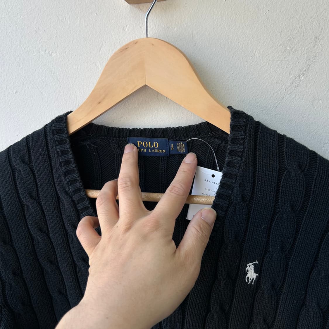 16797 - 폴로 랄프로렌 블랙 케이블 브이넥 니트 상품이미지3
