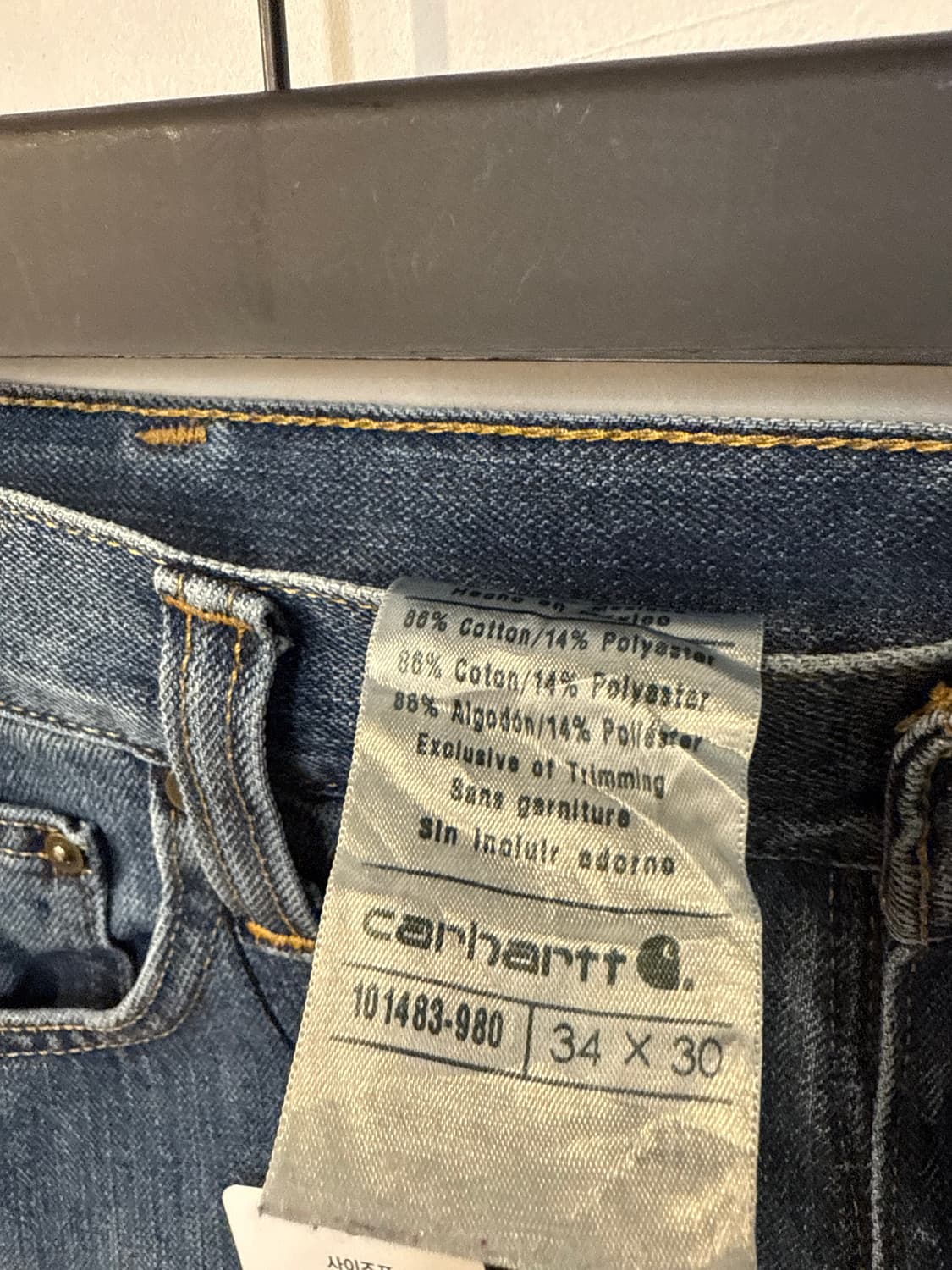 칼하트 중청 데님팬츠 상품이미지4