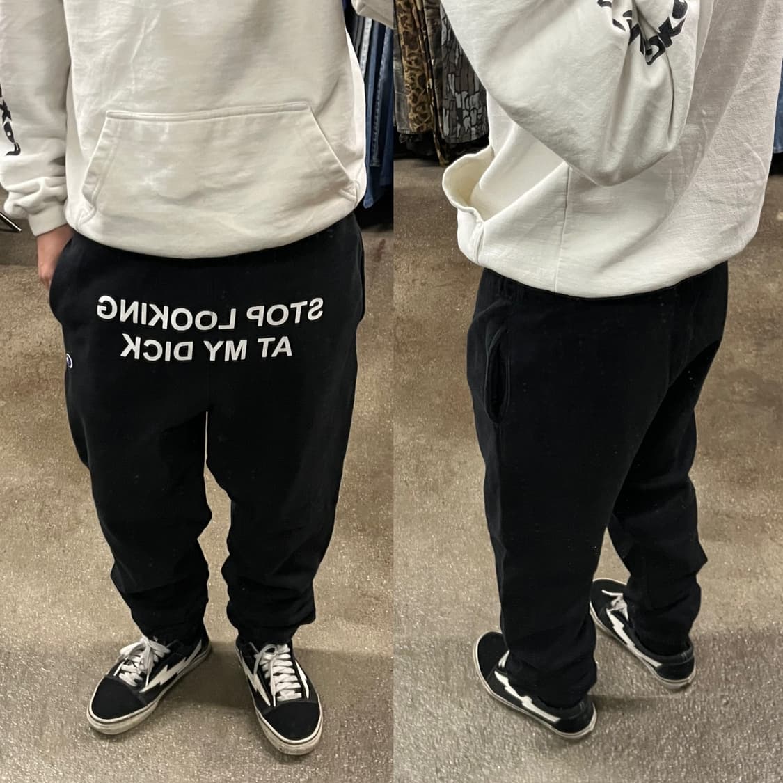 Champion Pizzaslime 레터링 스웻 팬츠 (M) 상품이미지5