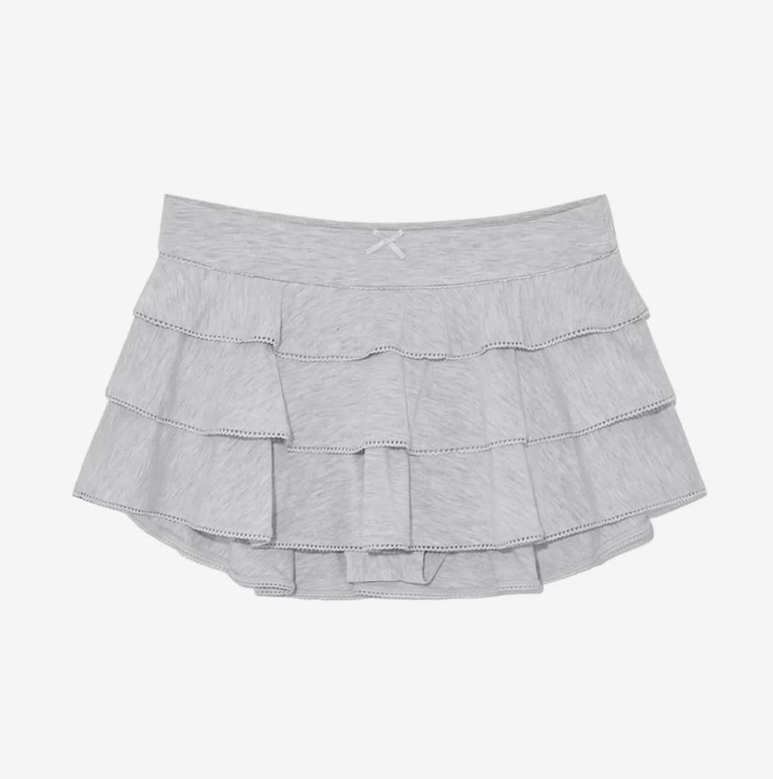 글로니 피콧 프릴 미니 스커트 화이트 멜란지 상품이미지2