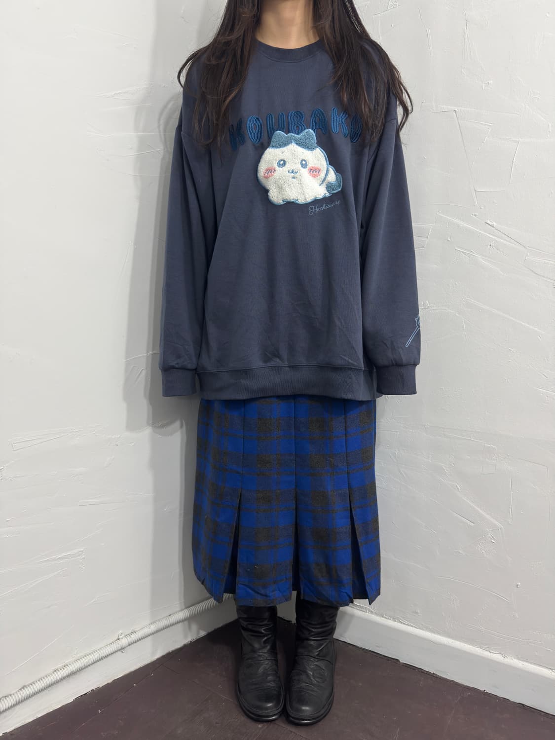 fitme sport check pleats wool skirt 상품이미지1