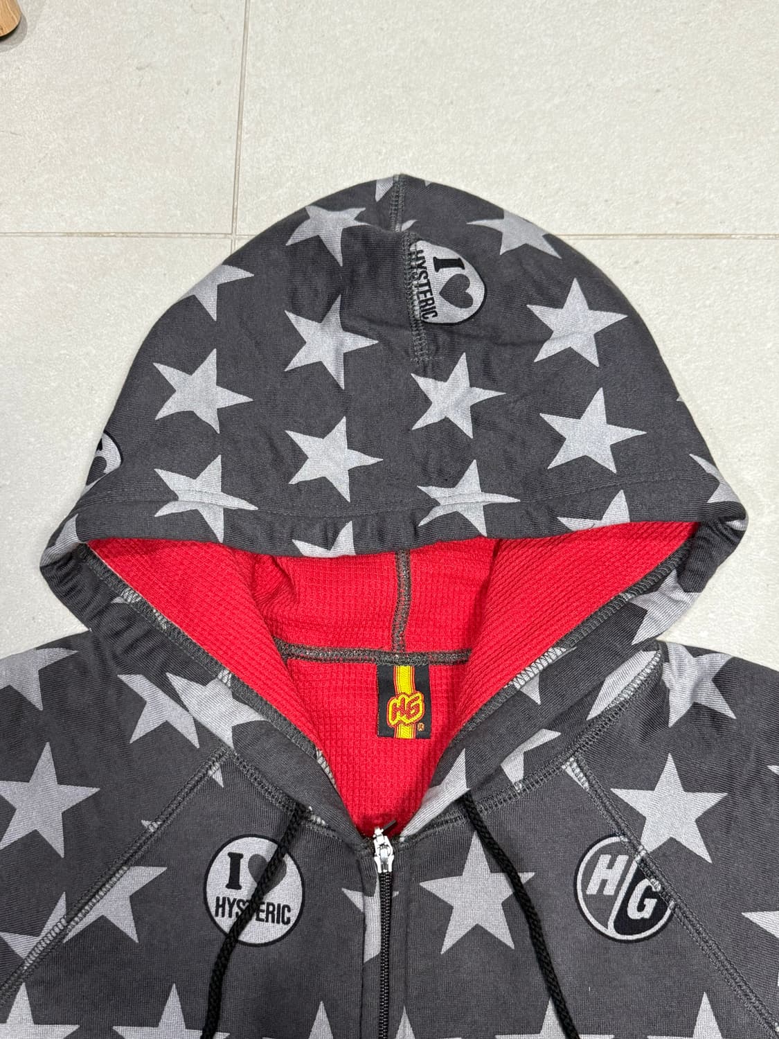 히스테릭 글래머 아카이브 무수한 별과 아이코닉 로고 후드 집업 자켓 상품이미지3