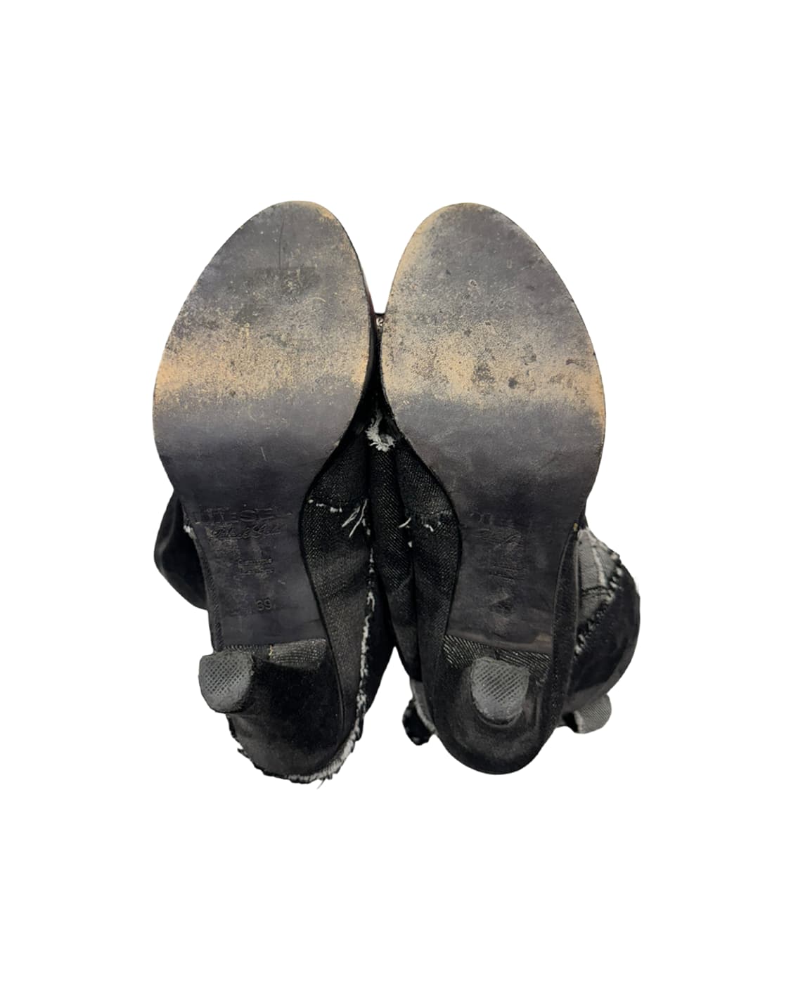 디젤 블랙골드 롤업 데님 힐 부츠 상품이미지9