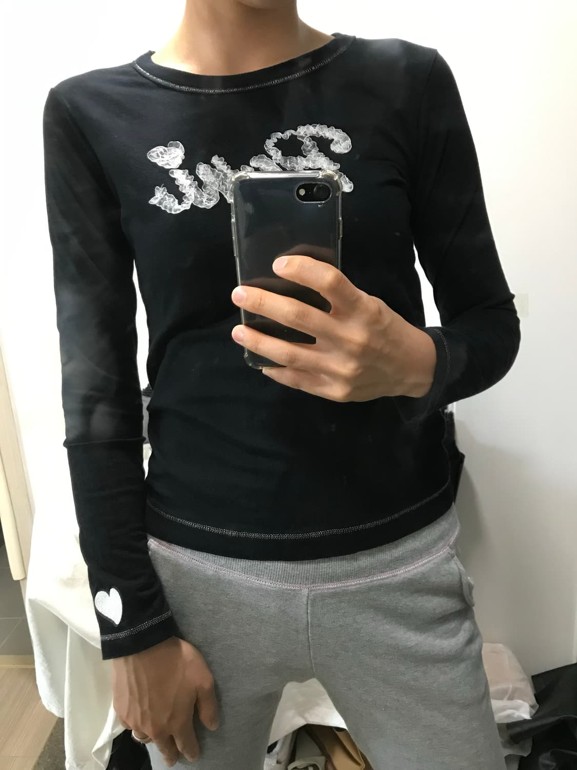 빈티지 레이스 영문 긴팔티 상품이미지4