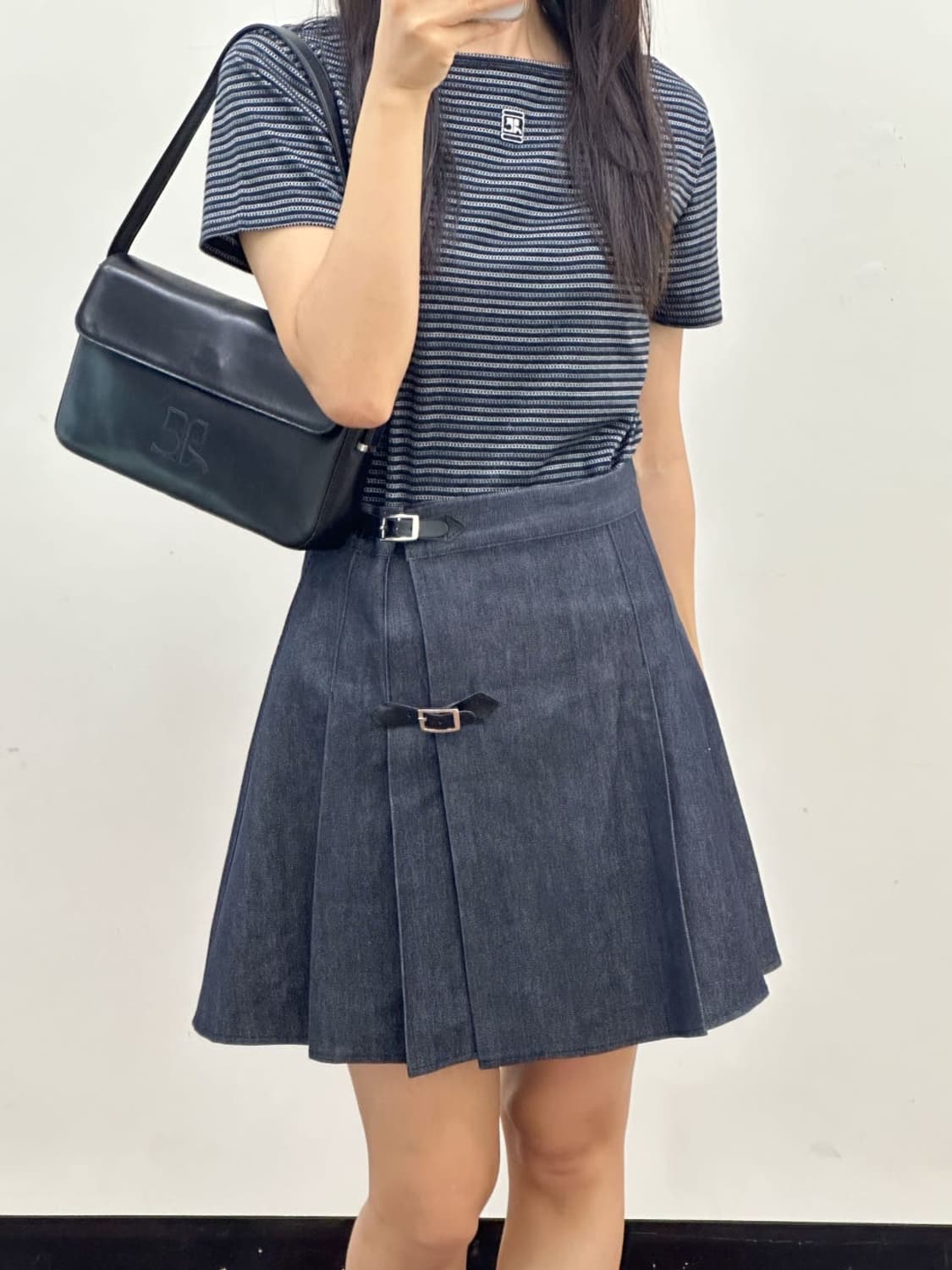 courreges / 꾸레쥬 스트라이프 스퀘어넥 반팔 티셔츠  상품이미지8