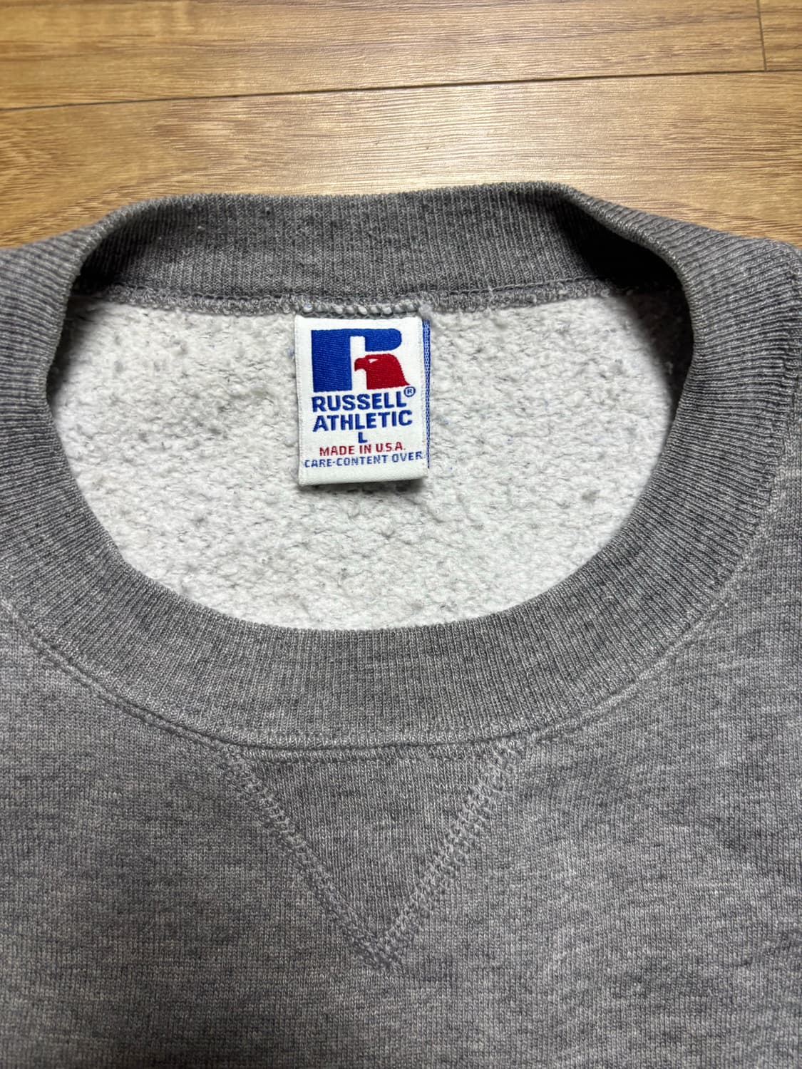 90s made in usa 러셀 맨투맨 그레이 L 상품이미지2