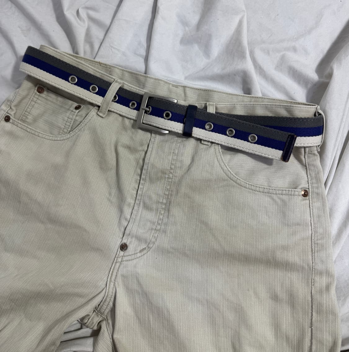 빈티지 스트라이프 웨빙 벨트 상품이미지1