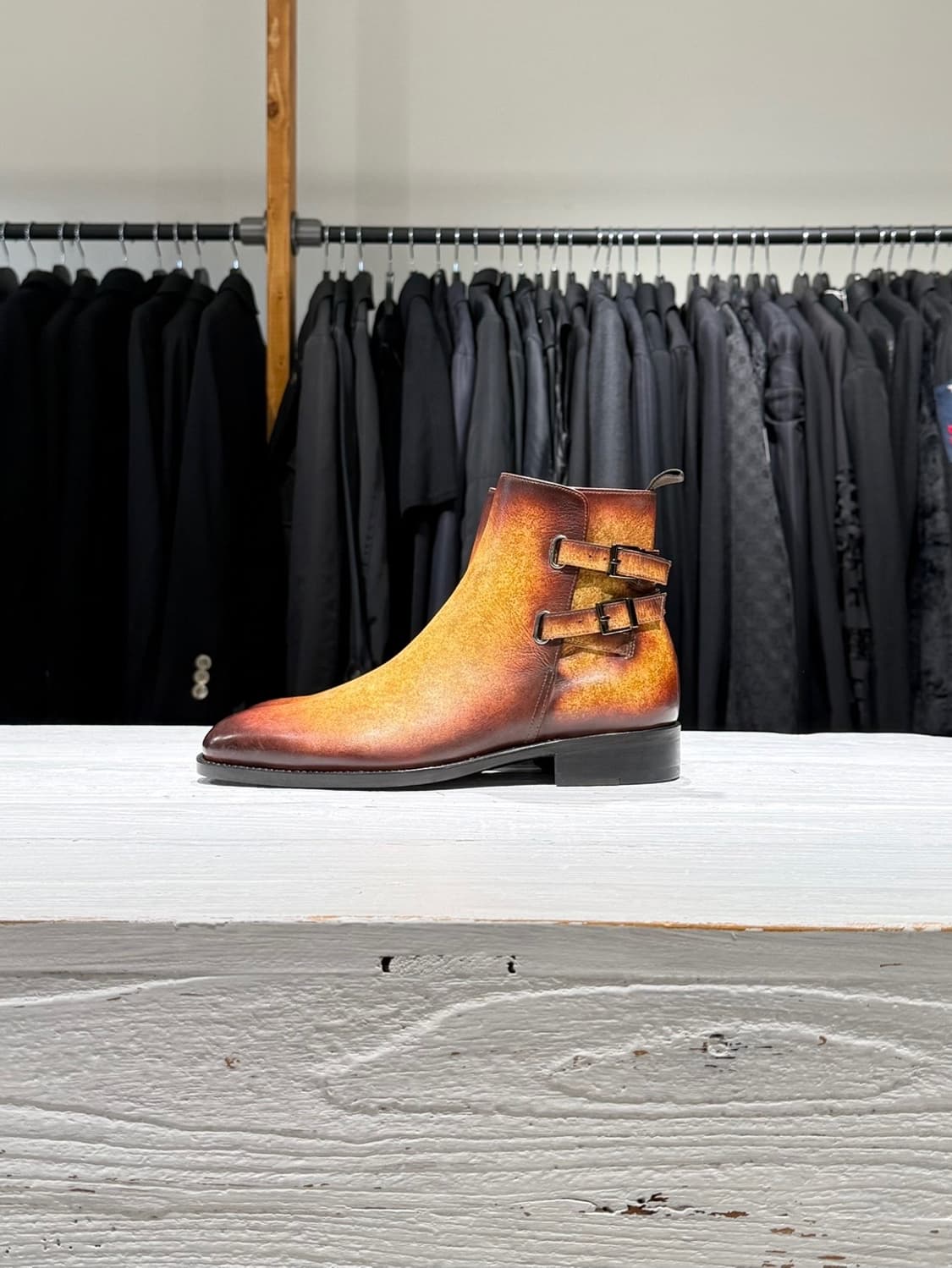 다이아몬드 워커 브라운 파티나 버클 조퍼 부츠 상품이미지4