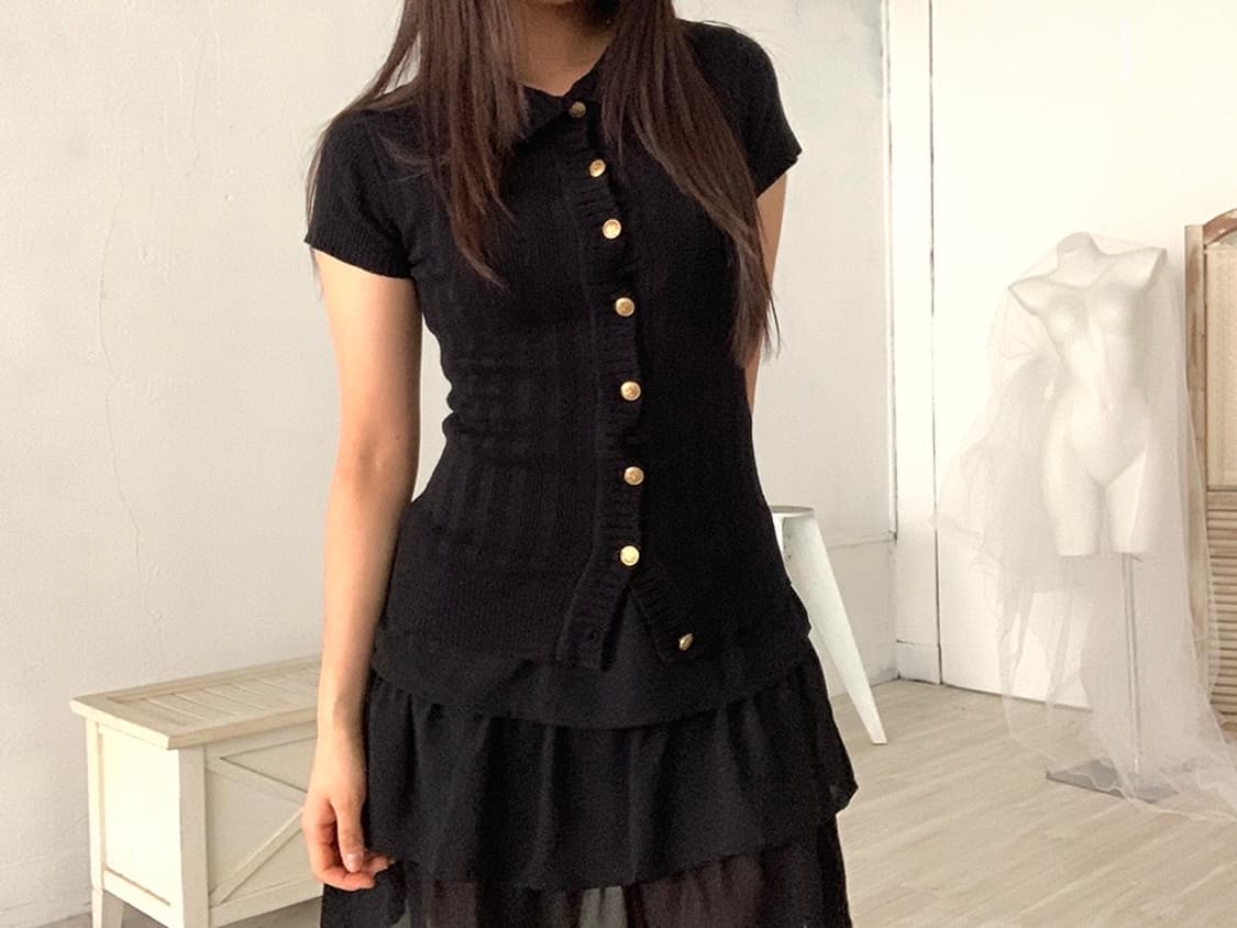 Black casual turtleneck knit top 상품이미지2