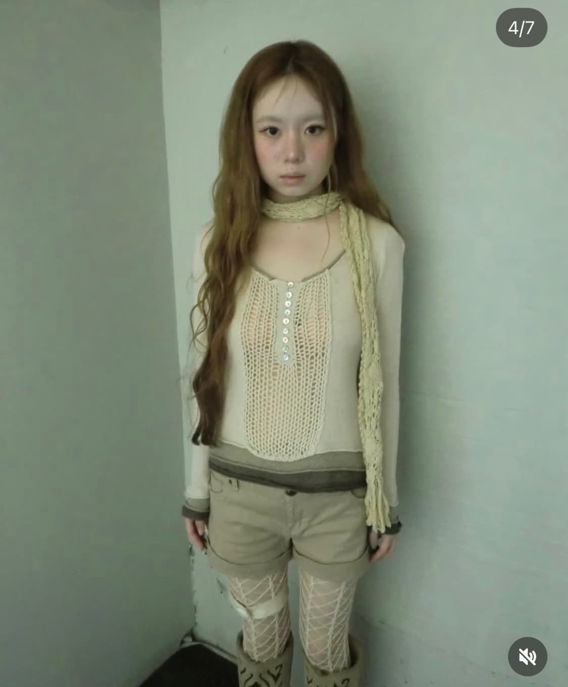 파우닝 빈티지 니트 탑 상품이미지4