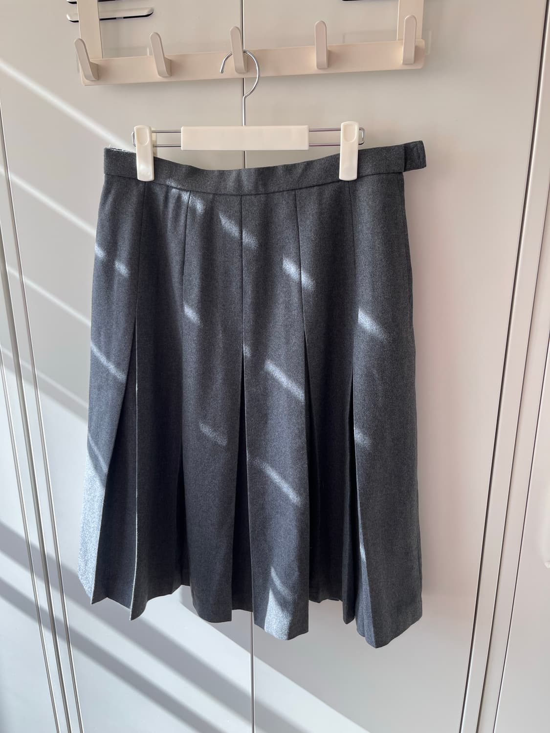 imaginab 그레이 플리츠 주름 울 롱스커트 상품이미지7