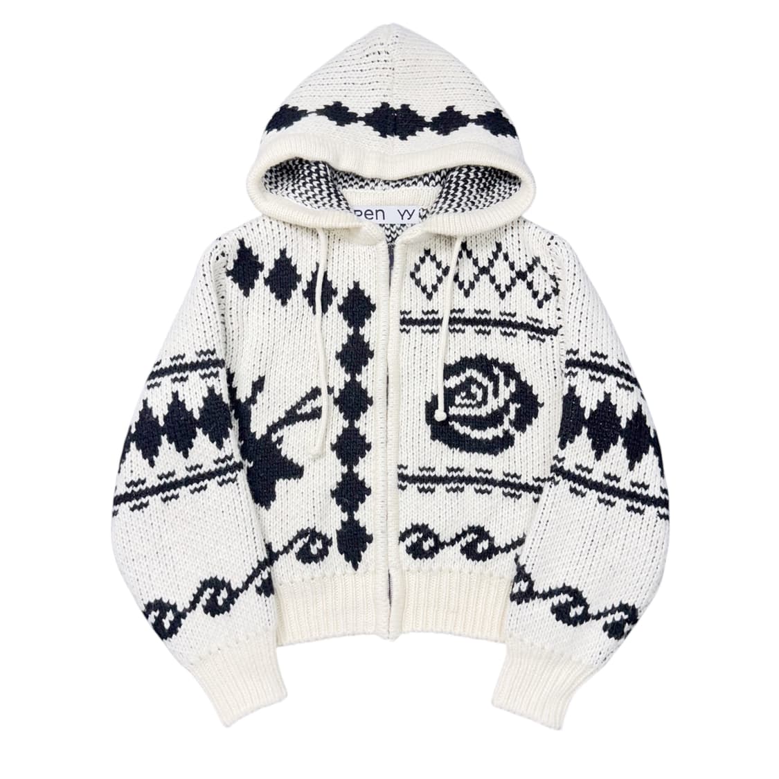 (1) OPEN YY 오픈 와이와이 로즈 앤 디어 니트 후드집업  상품이미지1