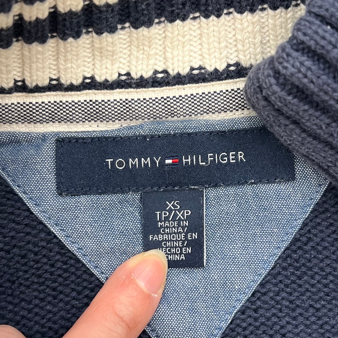 타미힐피거 자수 패치 니트 집업 r2589 상품이미지5