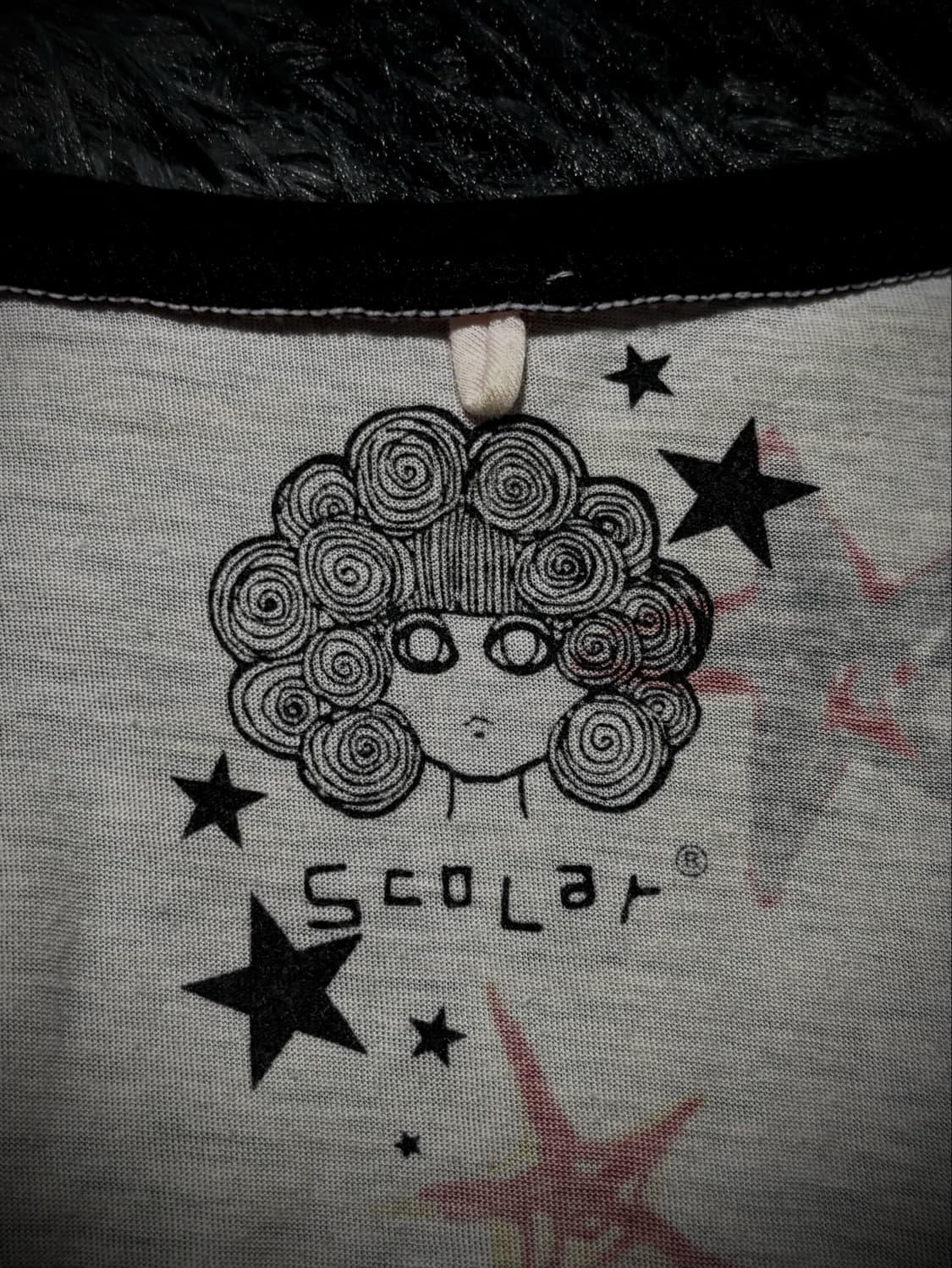 SCOLAR  레터링 패치 스타패턴 베이비핑크 반팔 티셔츠 상품이미지9