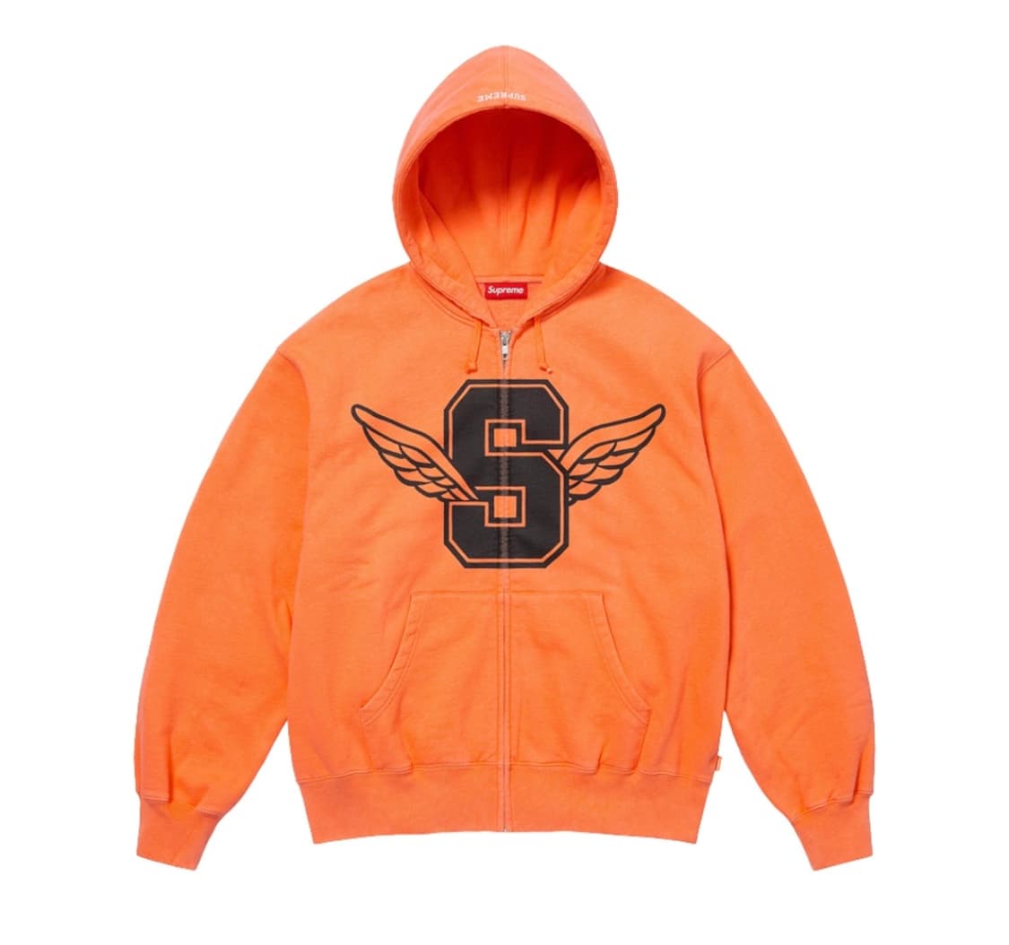 슈프림 윙스 집업 후드 스웨트셔츠 라이트 오렌지 - 25SS 상품이미지1