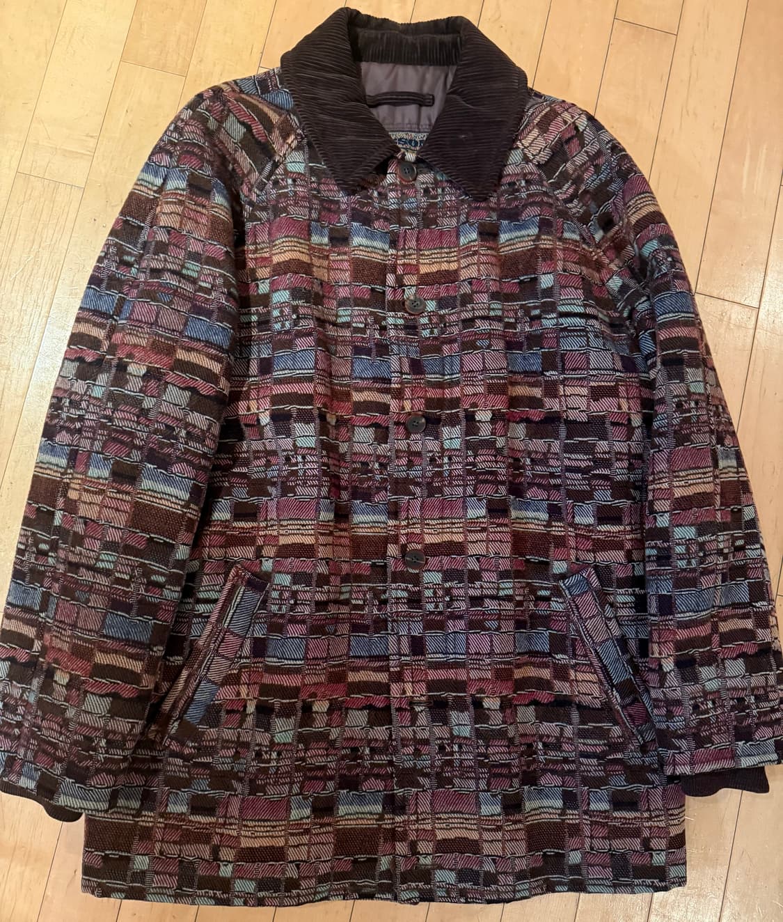 미쏘니 체크 패턴 코트 상품이미지1