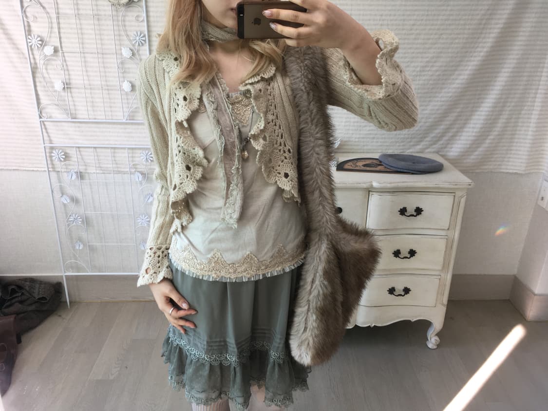 Set)Axes femme 가디건 + 나시 + 민트스커트 상품이미지2