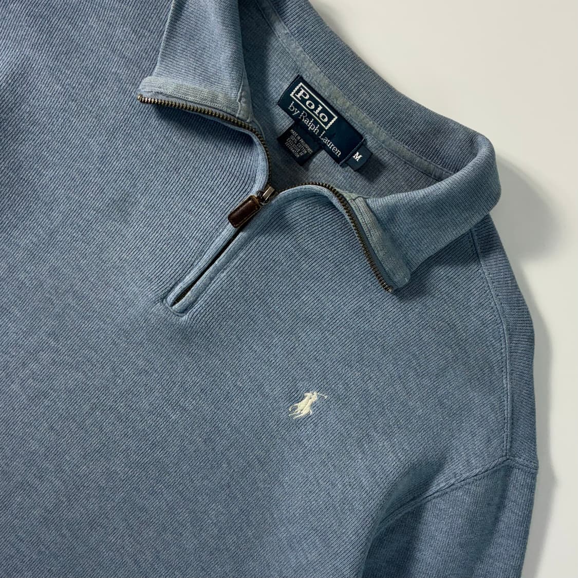 Polo   폴로 랄프로렌 자수 코튼 반집업 니트   상품이미지3