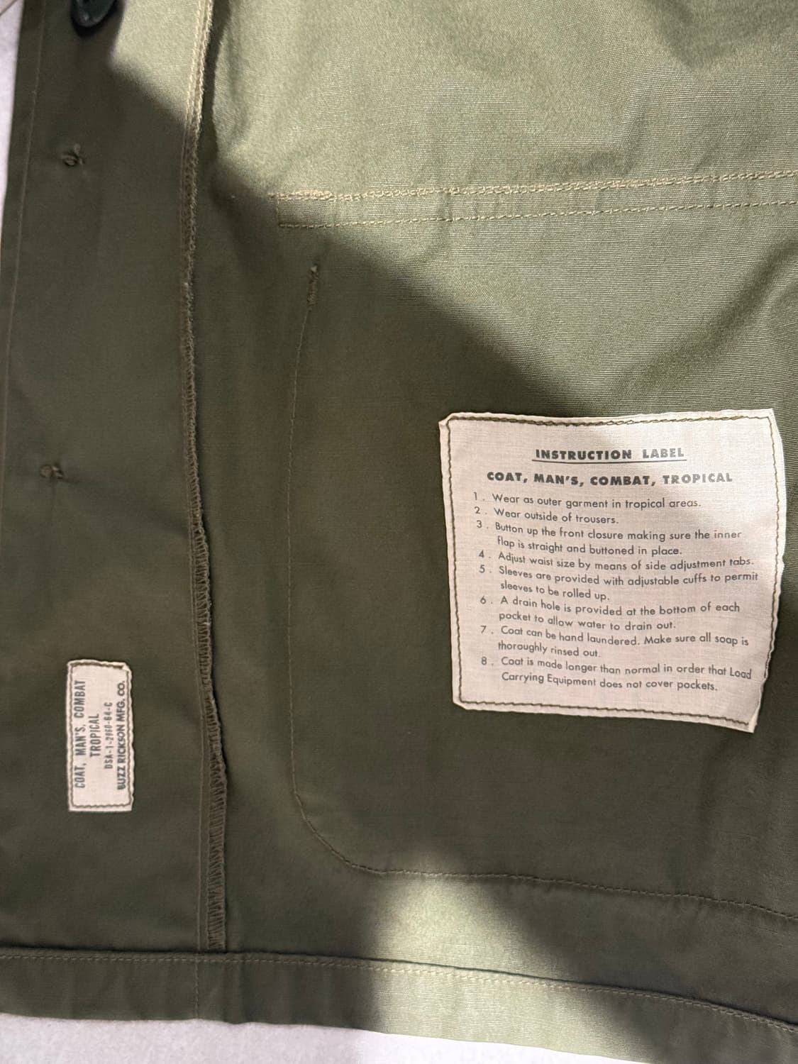 버즈릭슨 정글퍼티그 BDU COMBAT TROPICAL JACKET 상품이미지4