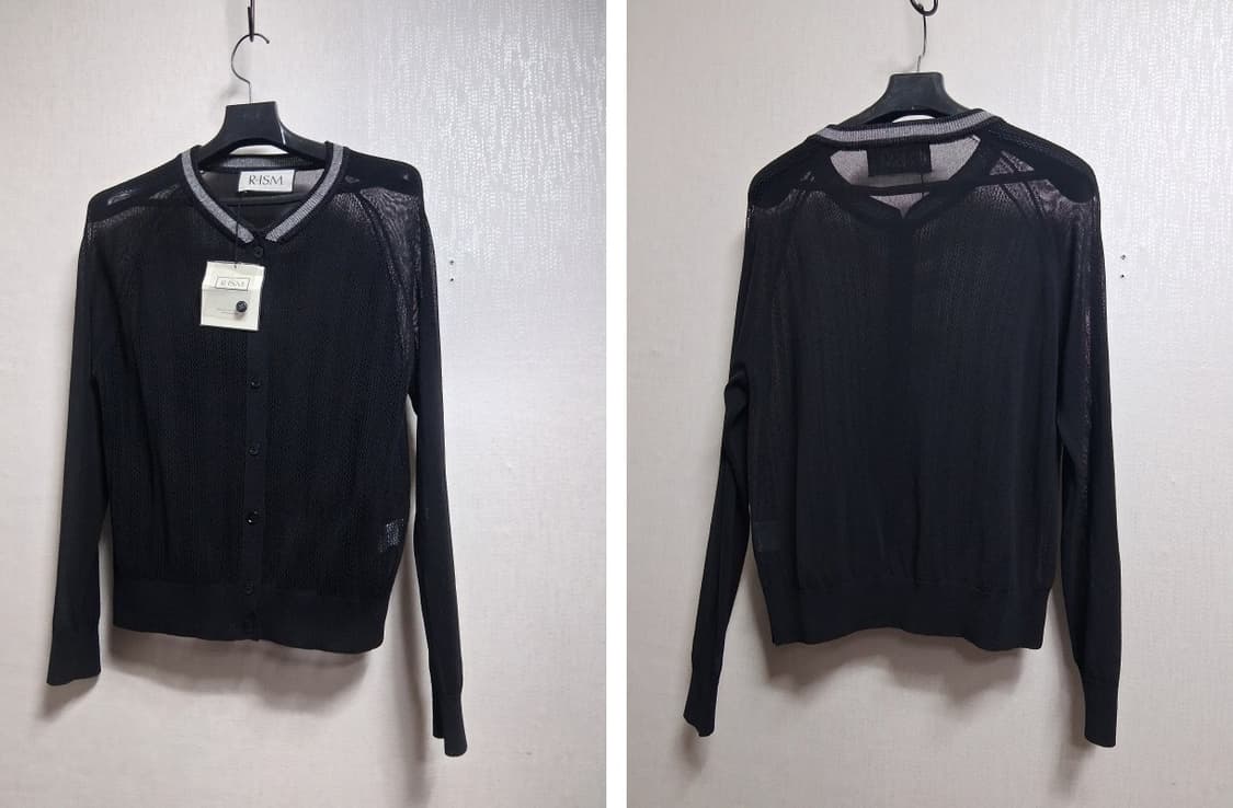 일본수입  R ism 여성 블랙 매쉬가디건 미착용새상품상태 66 하이품질 상품이미지3