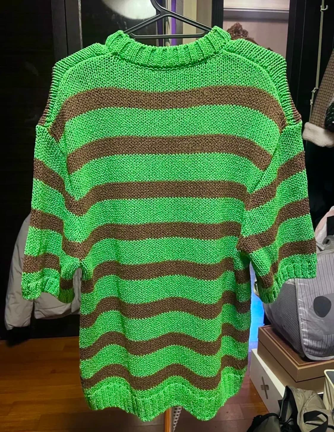 [남성 40]자라 반팔 스트라이프 니트 상품이미지2