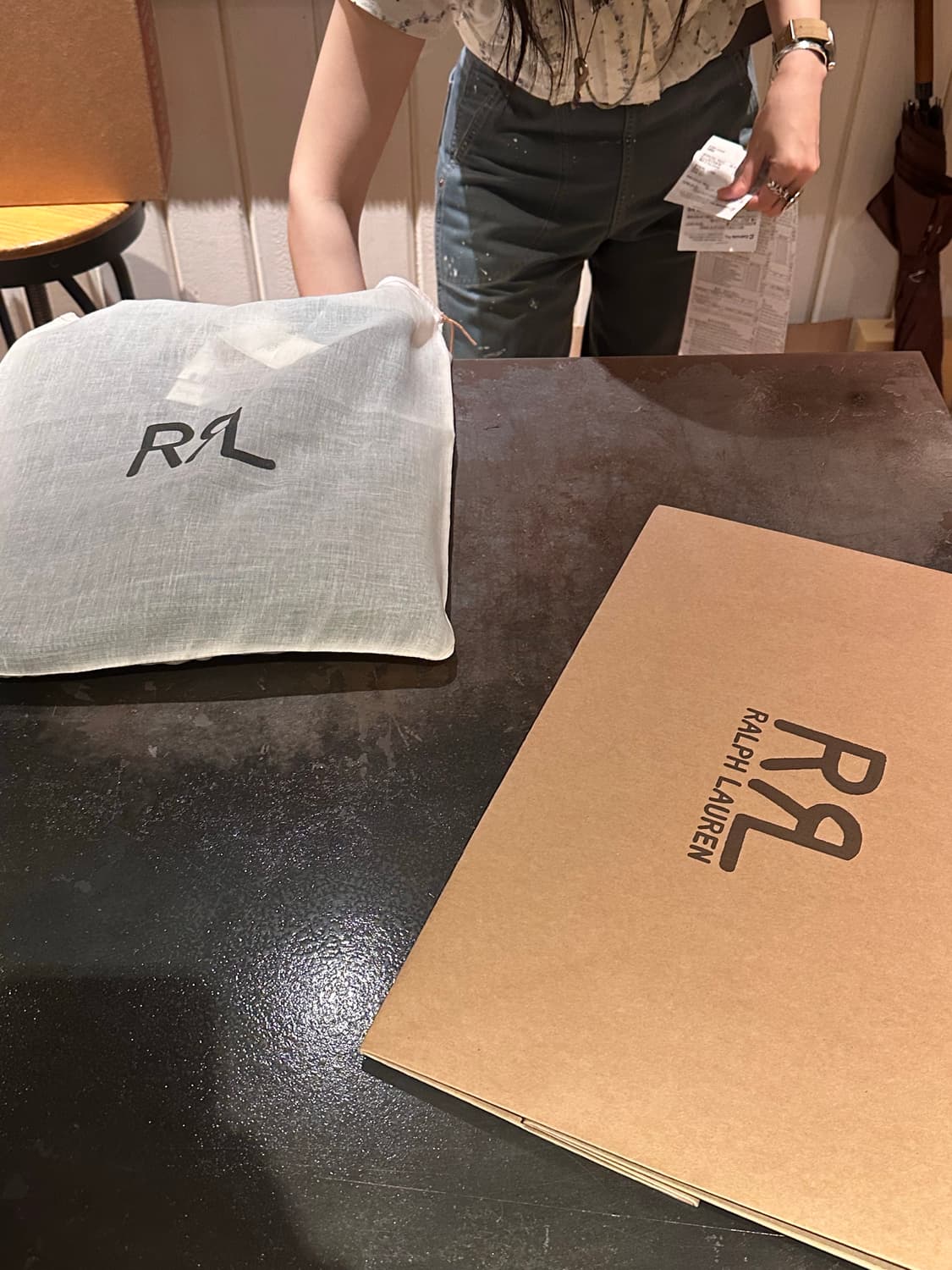 Rrl 더블알엘 인디고 스트라이프 자카드 헨리넥 상품이미지3