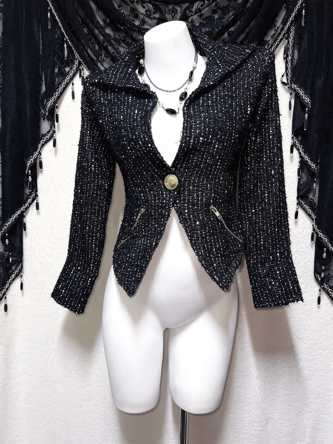 d.i.a 다이아 오네갸루 히메 고스펑크 고딕 트위드 금장 버튼 자켓 상품이미지8