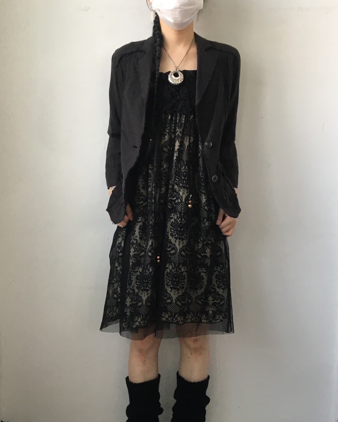 Ornament pattern point sleeveless onepie 상품이미지1