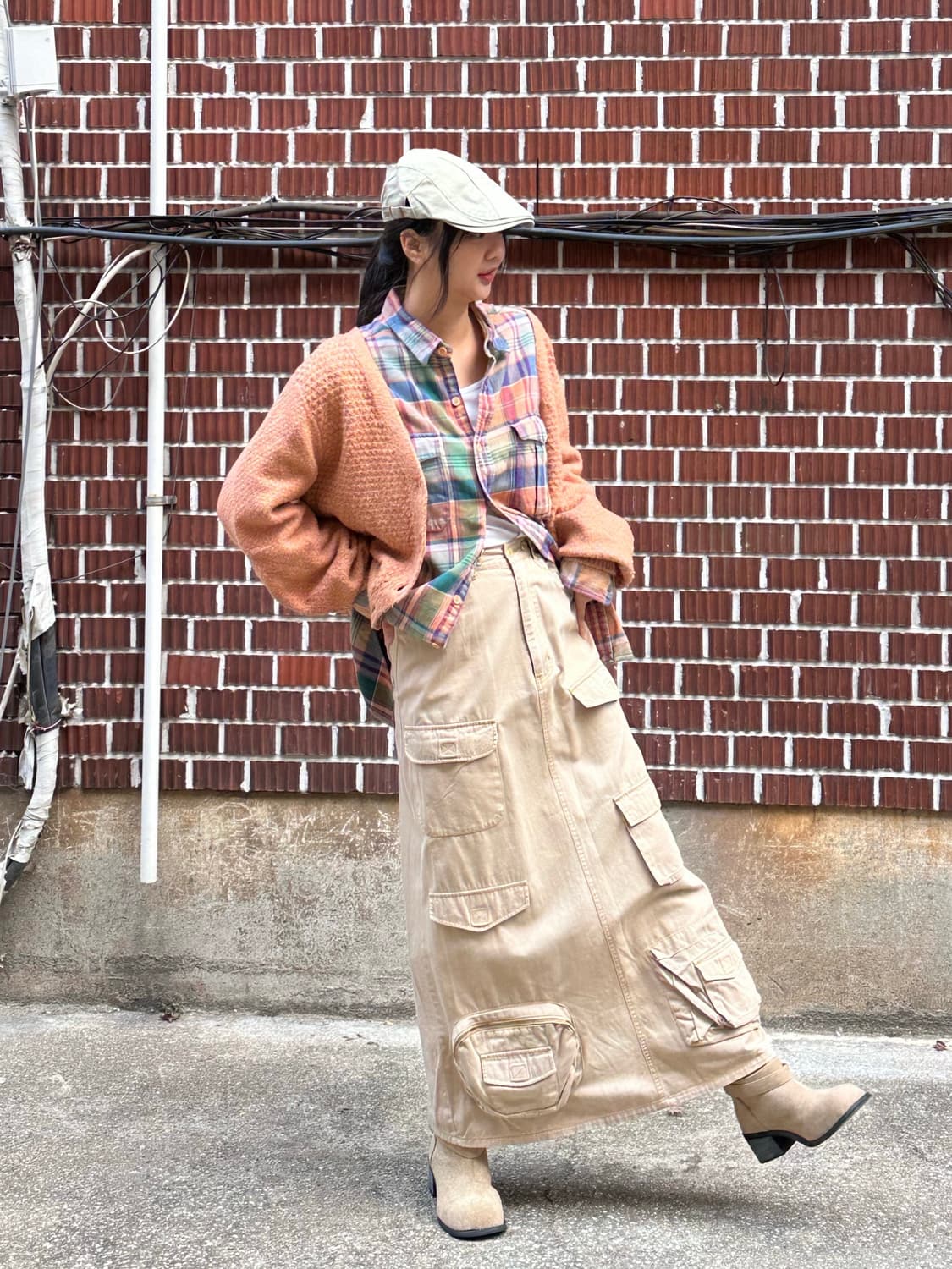 아베크롬비 가디건 폴로 셔츠 포켓 스커트 코디세트 상품이미지2