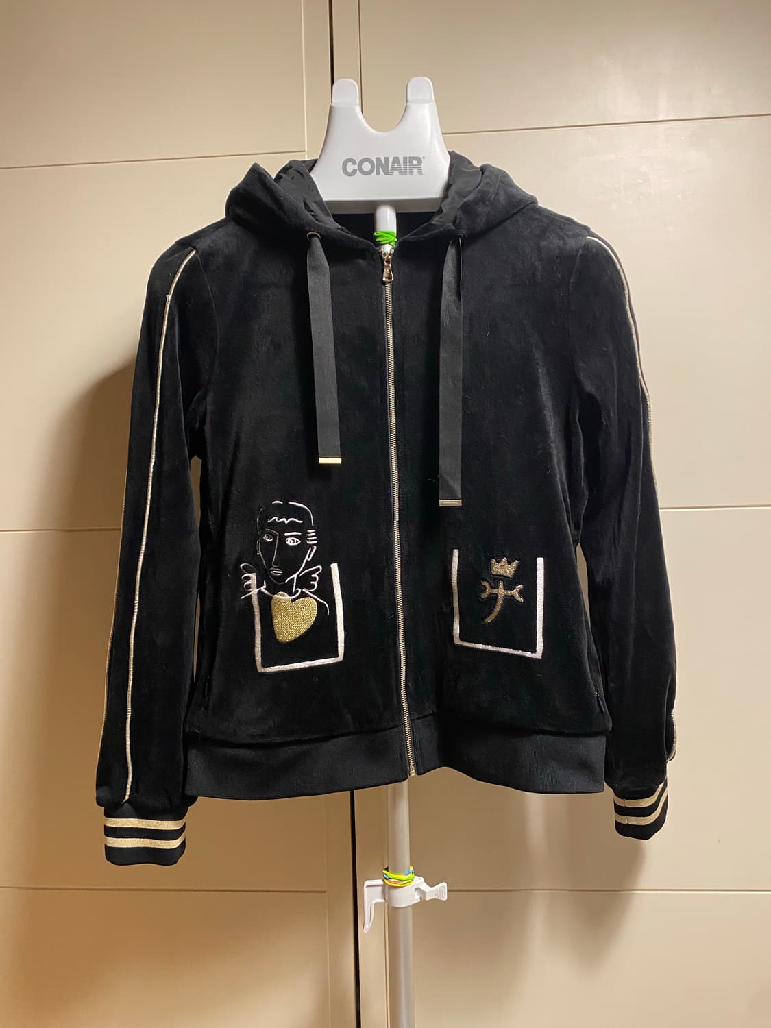 카스텔바작 벨벳 후드집업 블랙 상품이미지1