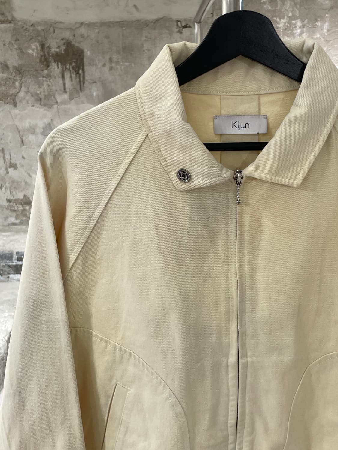 기준 크림 집업 크롭 블루종 자켓 상품이미지2