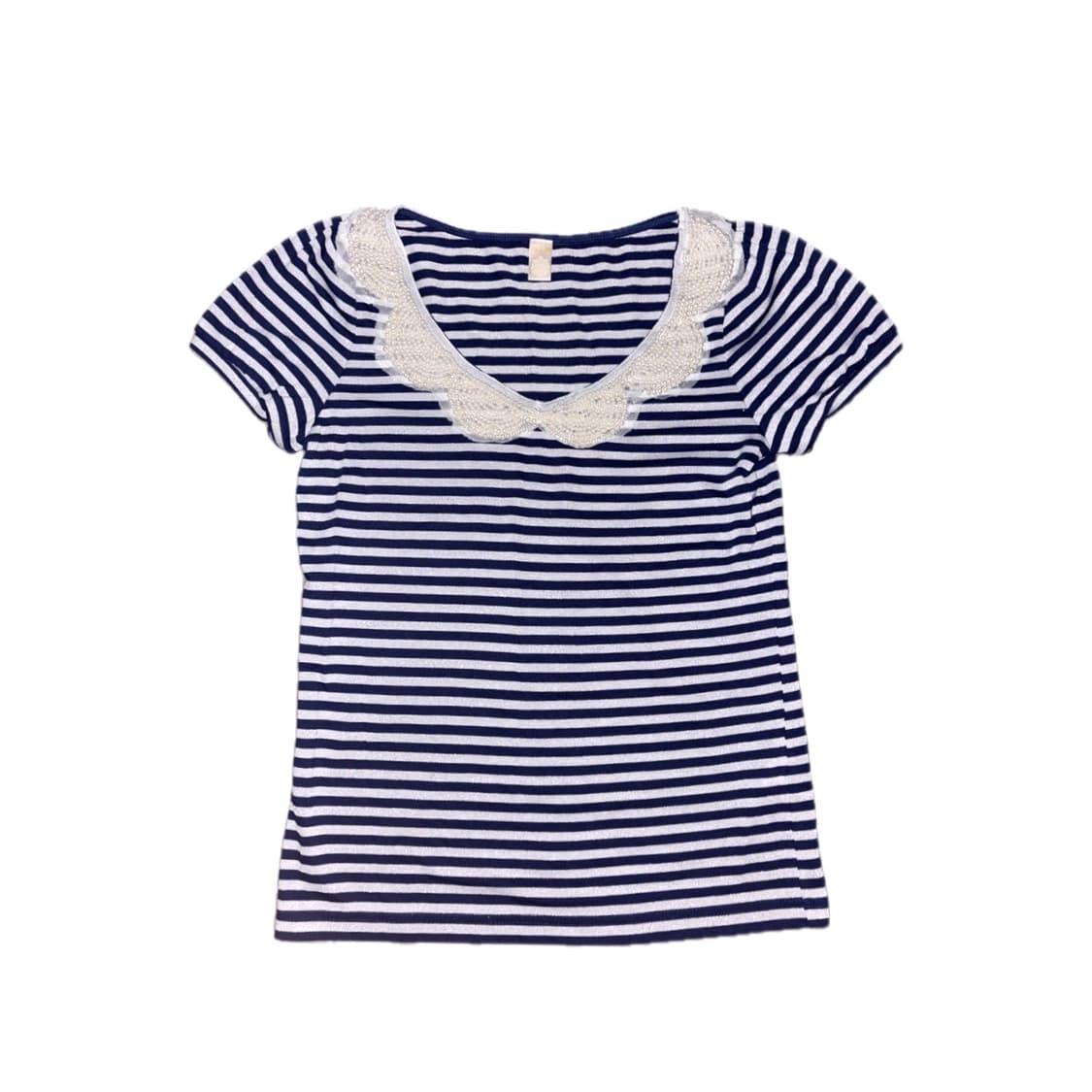 글리터 레이스 진주 티셔츠 상품이미지1