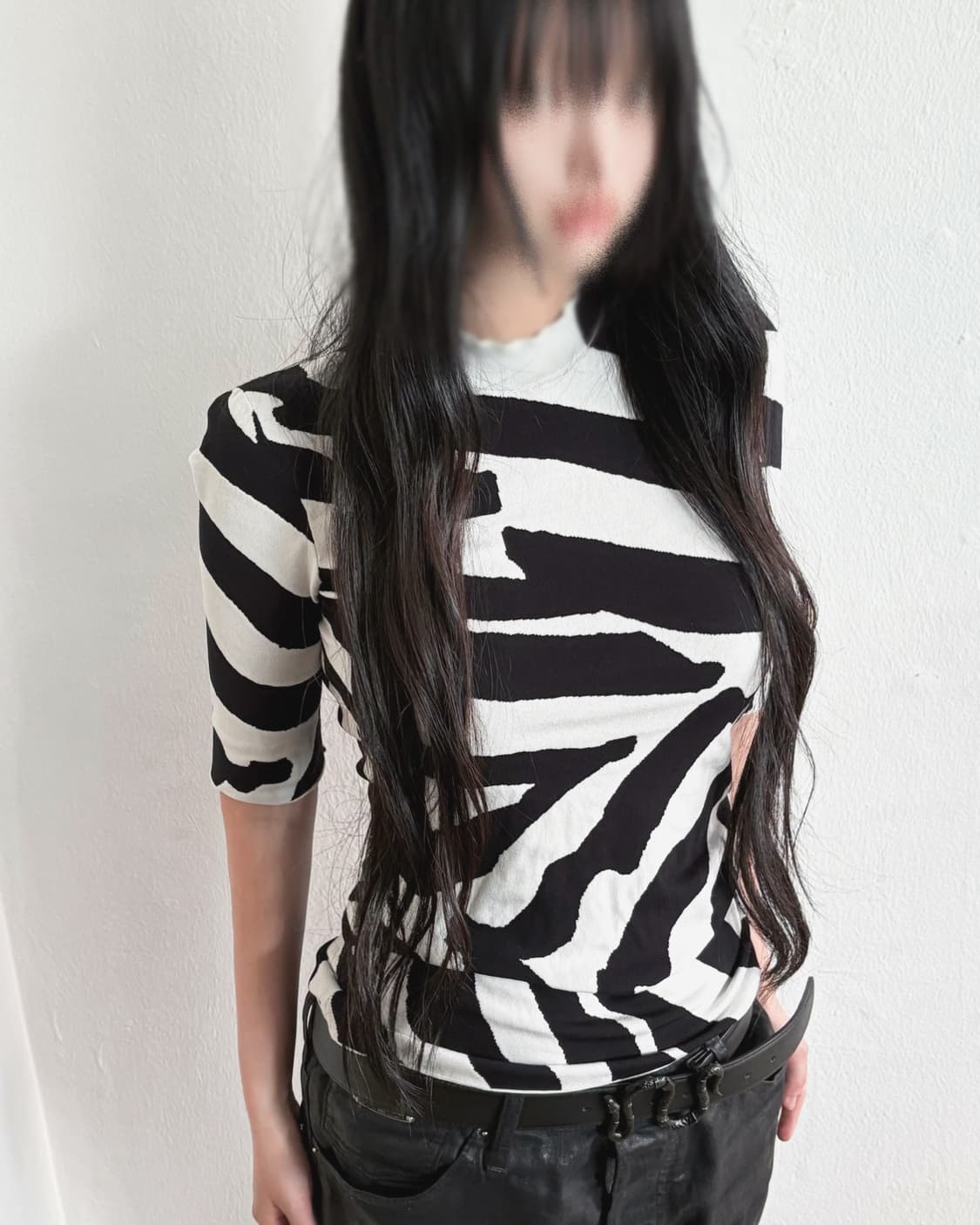 프로엔자 슐러 지브라 하프슬리브 니트 탑 상품이미지1