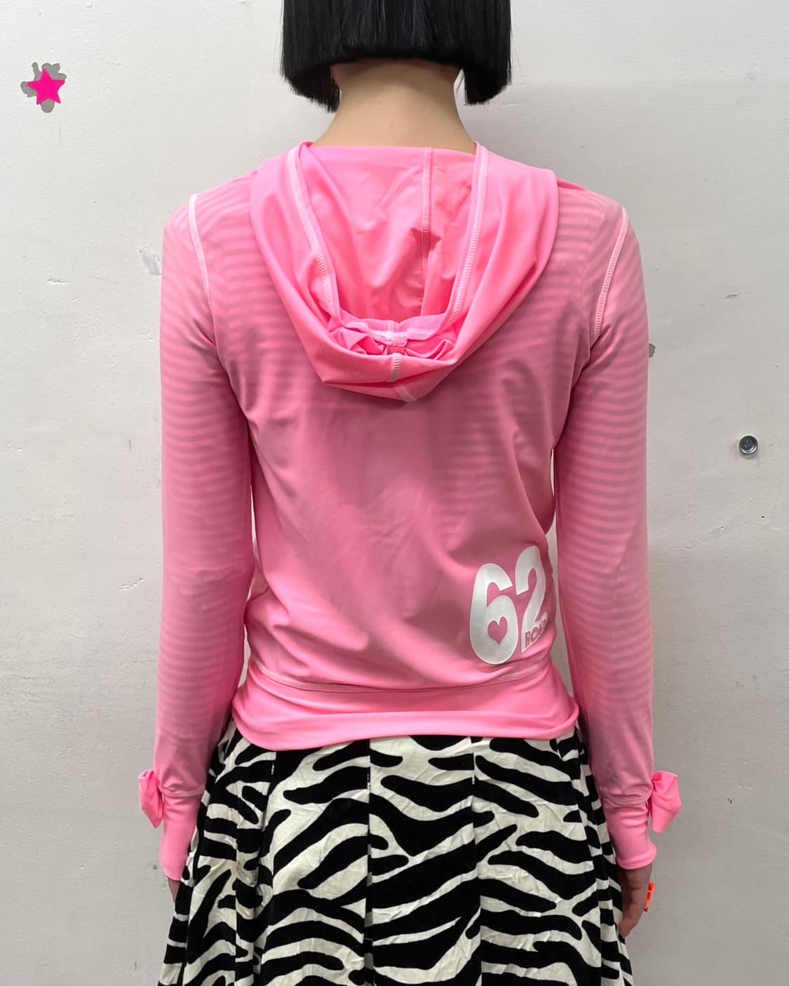 Roni Ribbon Pink Hoodie Zip-Up 상품이미지2