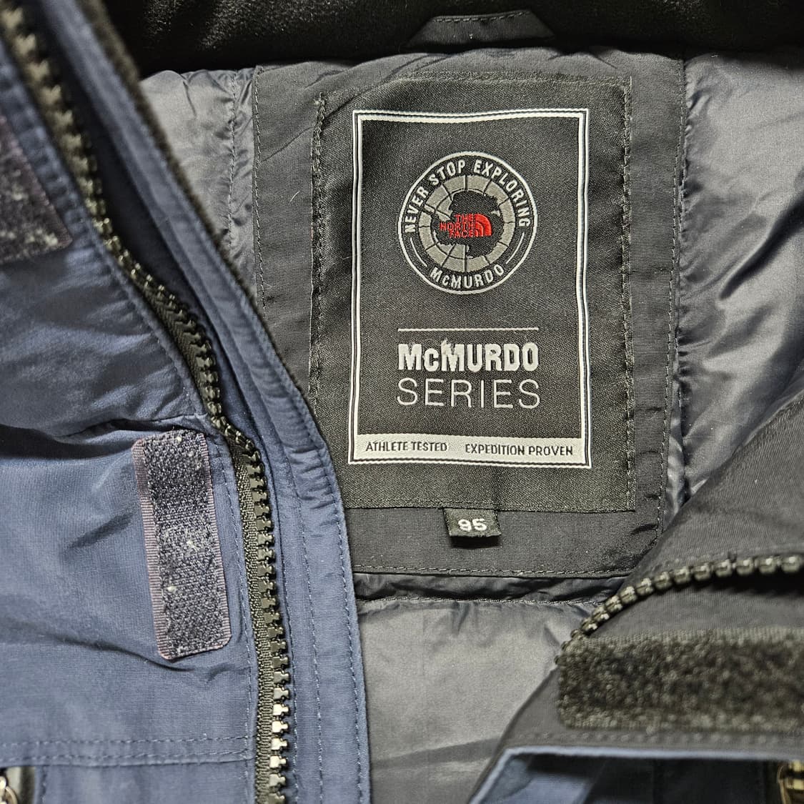 택포) 노스페이스 구스다운 숏패딩 블루종 95 M 상품이미지5