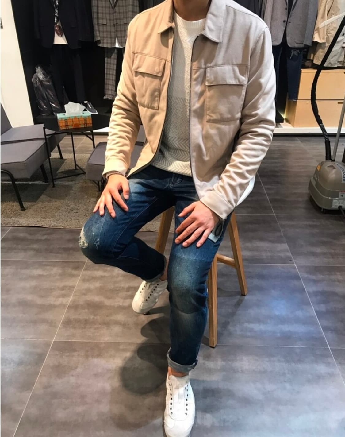 티아이포맨 스웨이드 트러커 자켓 105커스텀멜로우 시스템 타임 솔리드 상품이미지4