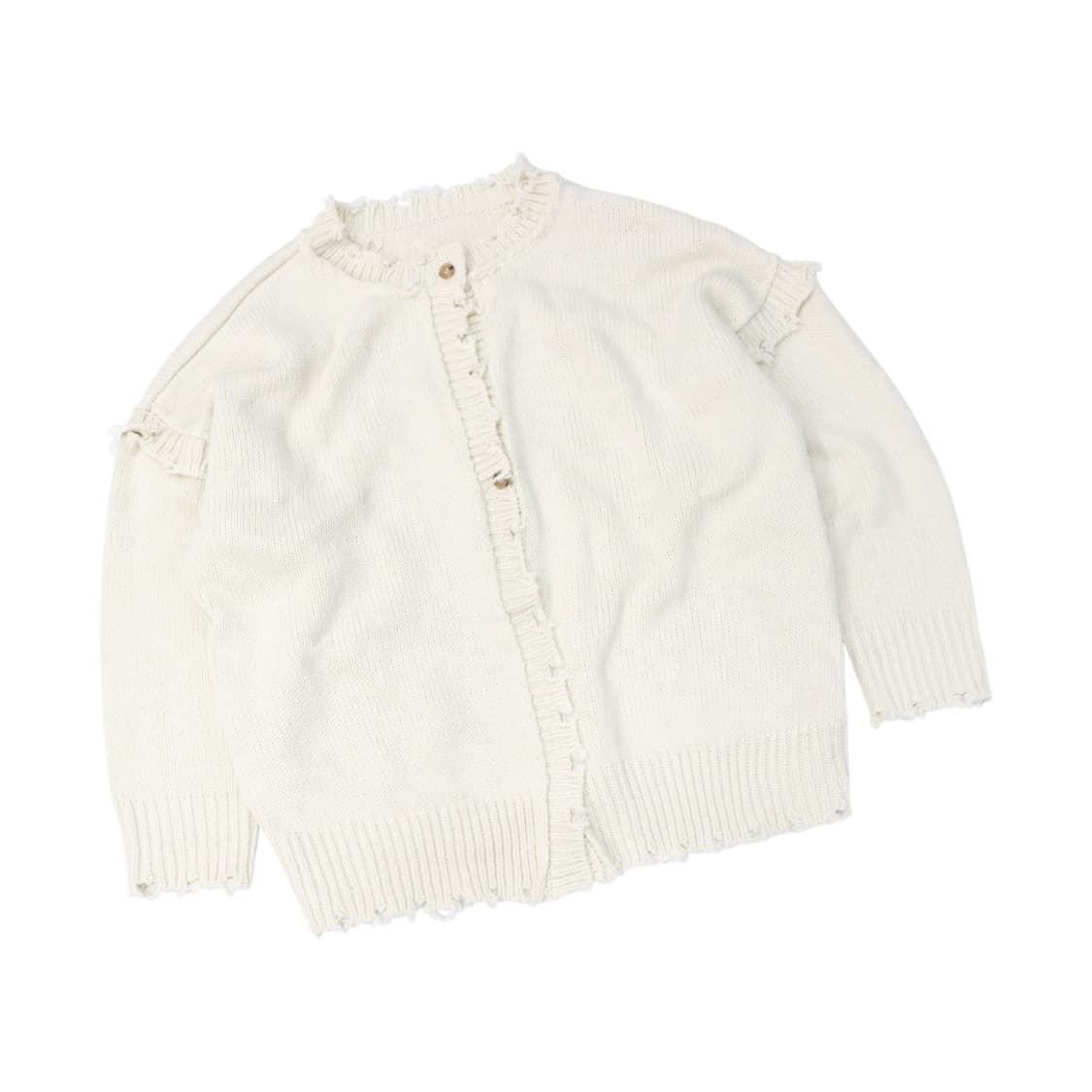 아이보리 데미지 빈티지 니트 가디건 상품이미지1