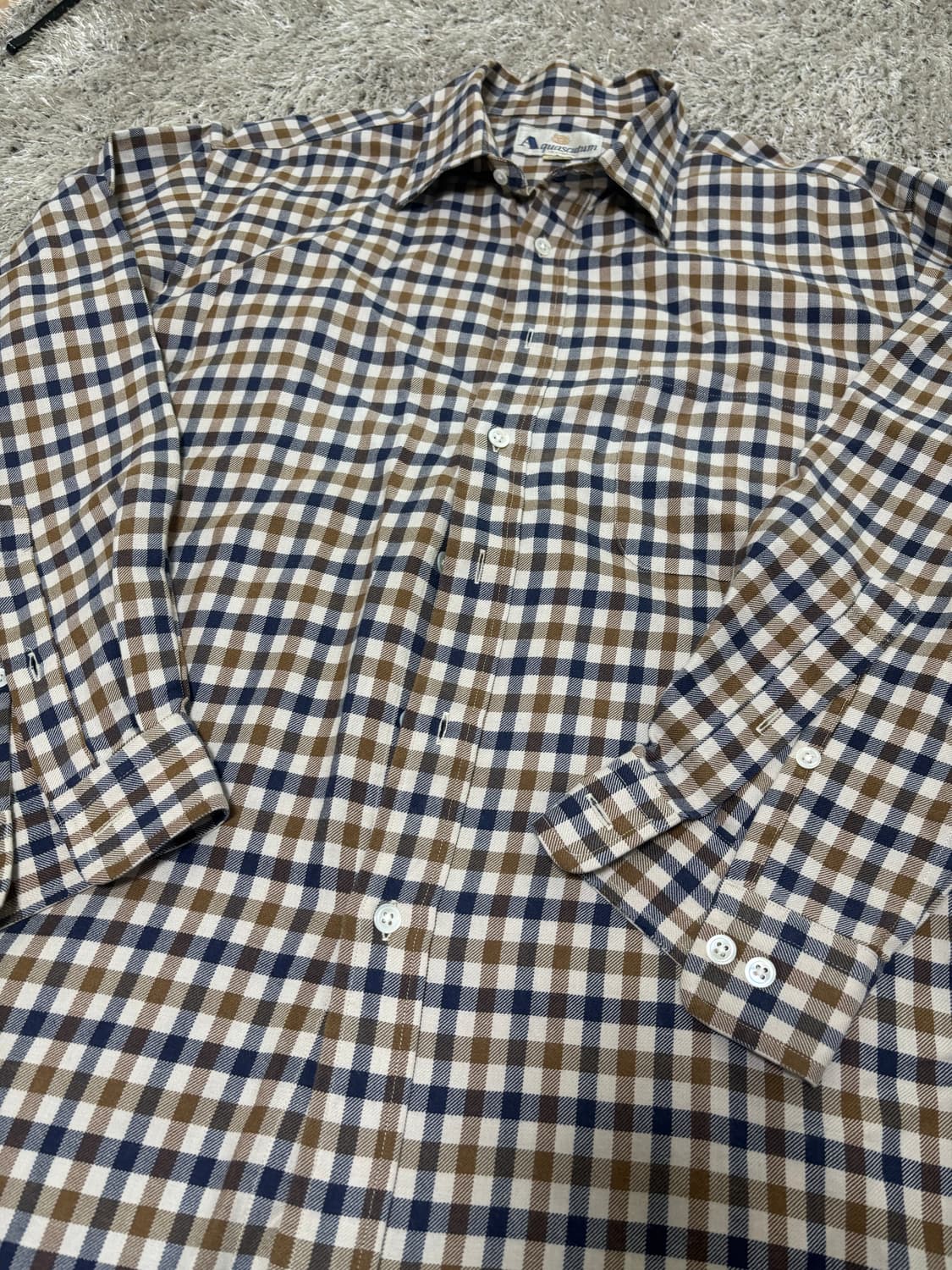 일제 AQUASCUTUM 체크셔츠 사이즈 105 상품이미지2