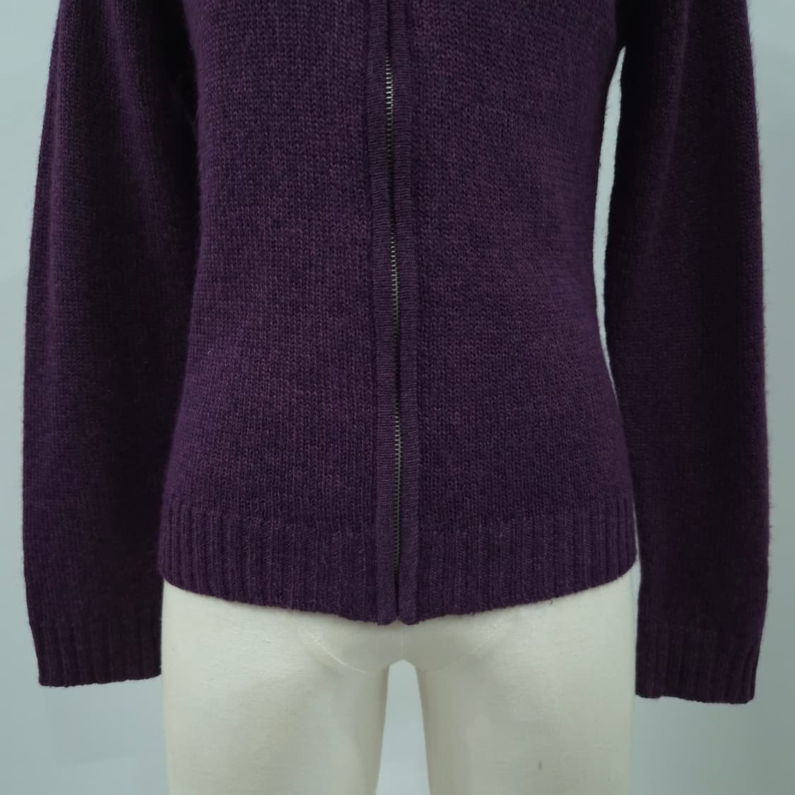 LOZERE 울혼방 퍼플 하이넥 집업 니트 가디건  상품이미지4
