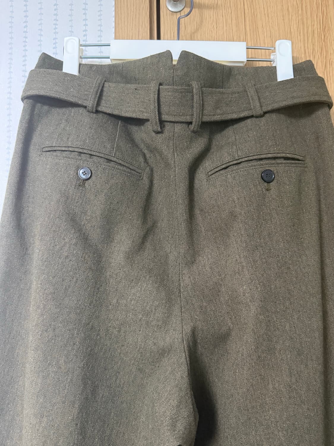 렉토 벨트 디테일 하이웨이스트 팬츠 카키 L  상품이미지8