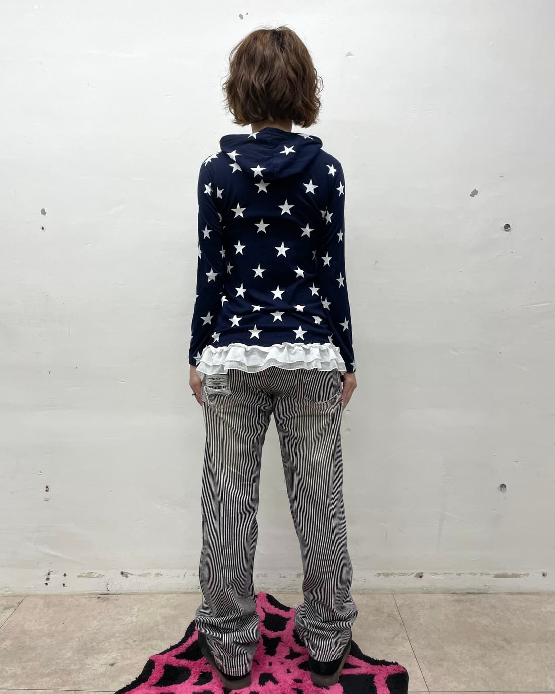 Star Navy lace hoodie 상품이미지5