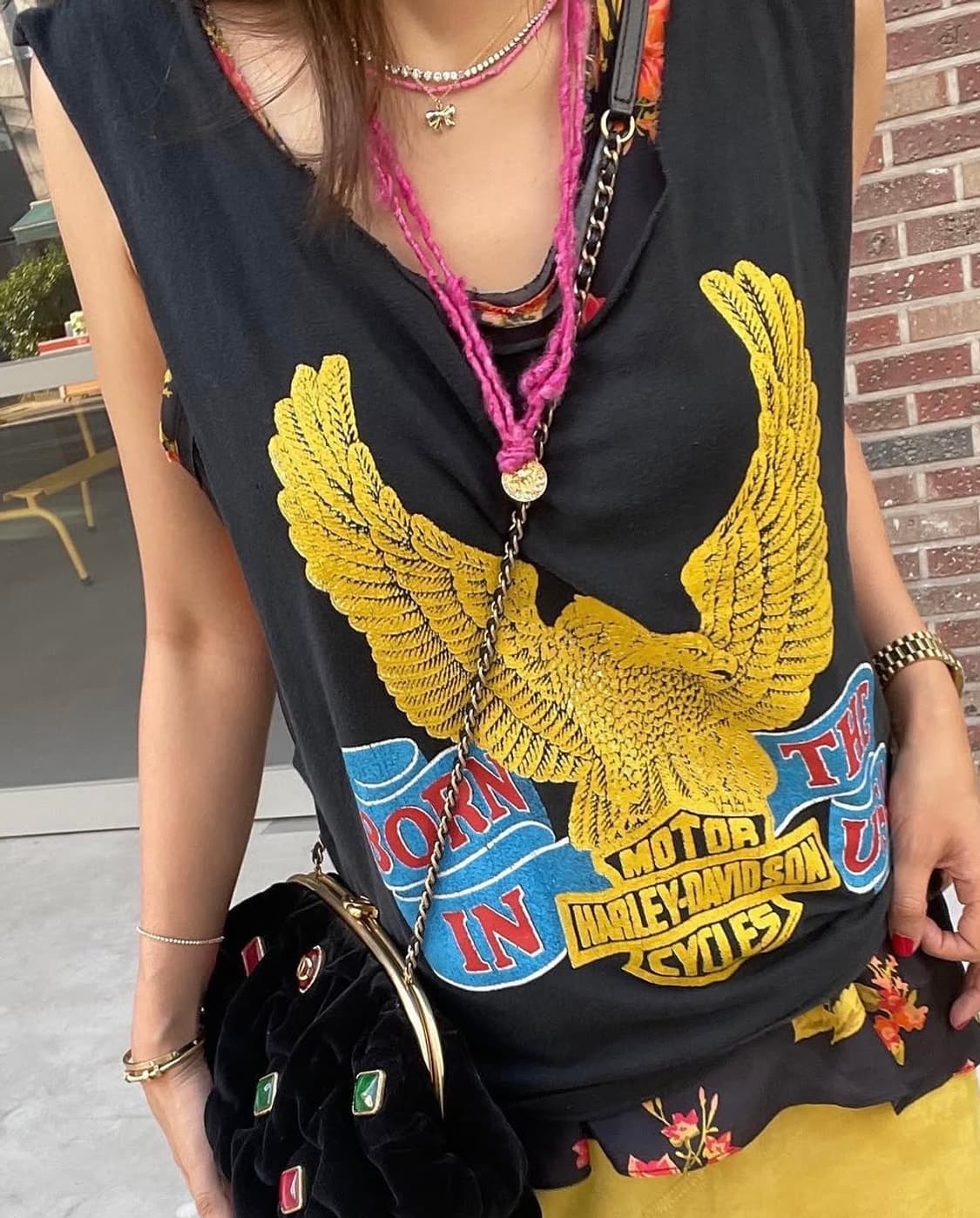 Madeworn 할리 데이비슨 슬리브리스 티셔츠 O/S 상품이미지6