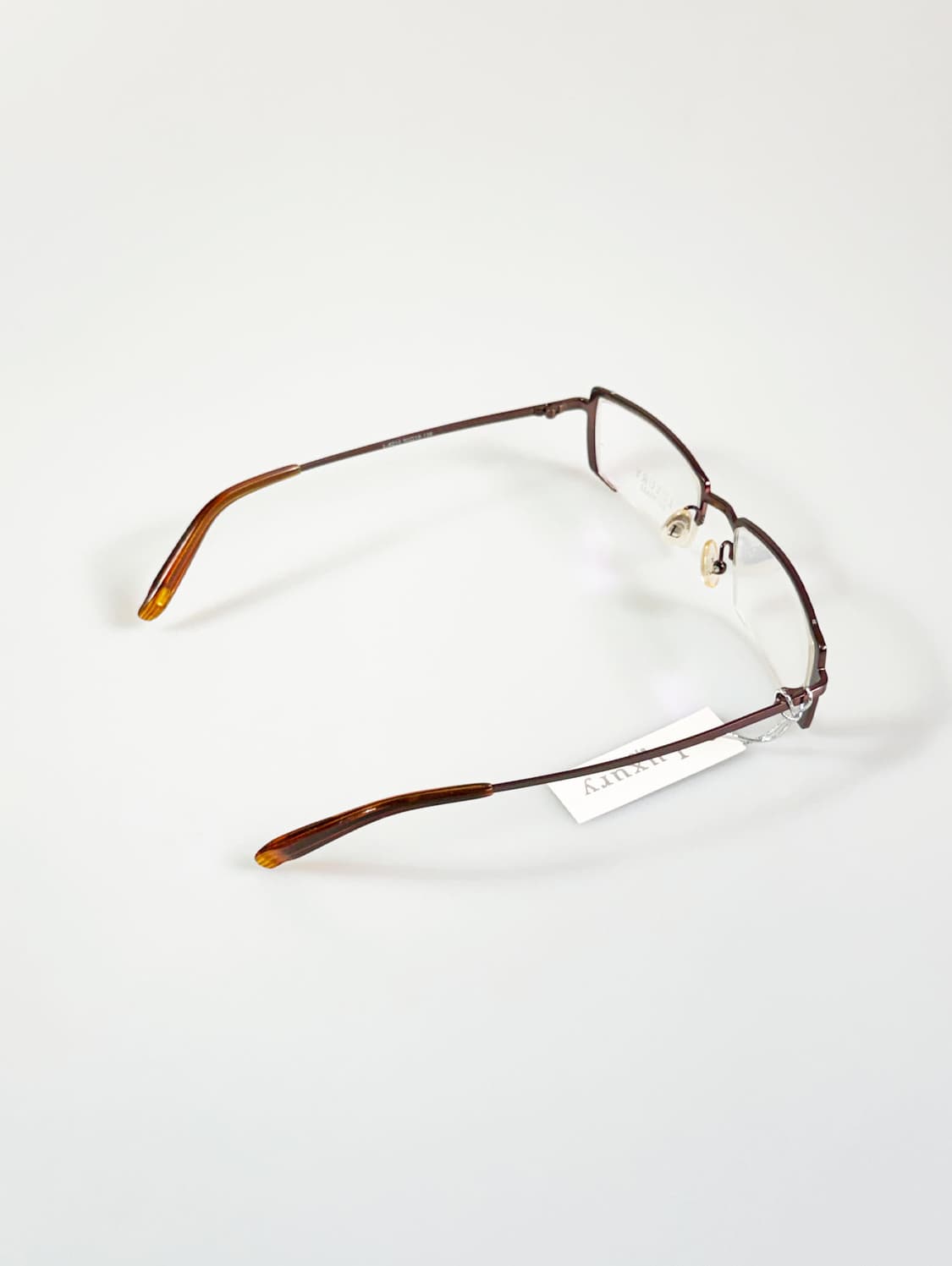 LUXURY OCCHIALI 브라운 메탈 반무테 스퀘어 빈티지 안경 상품이미지4