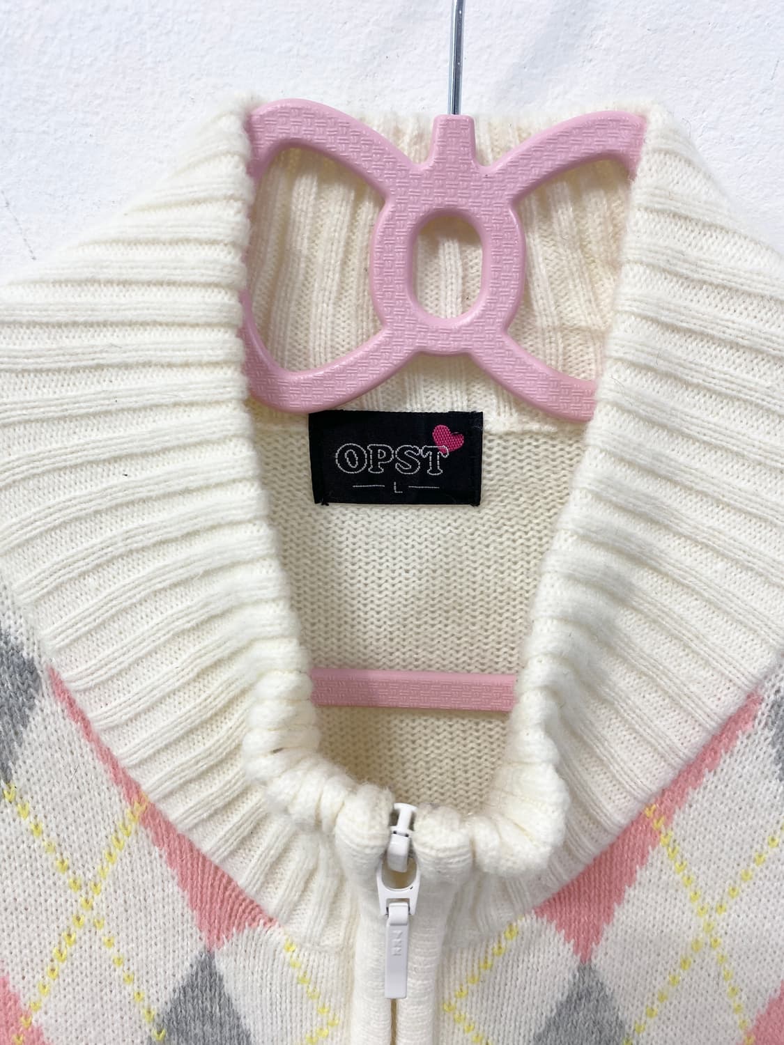 [OPST] 로걀 핑크 그레이 로걀 니트 집업 상품이미지7