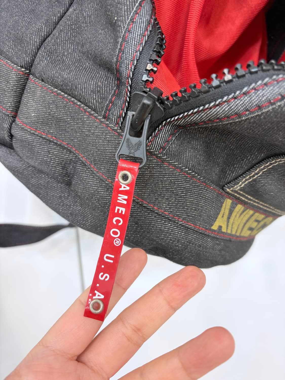 USA 아메코 밀리터리 스트링 데님 백팩  상품이미지6