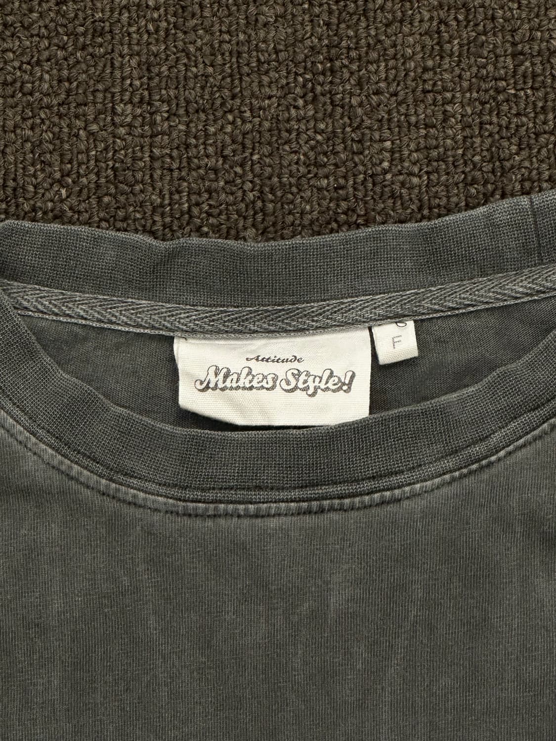 OS)Japanese vintage 레터링 로고 그레이 반팔 상품이미지3