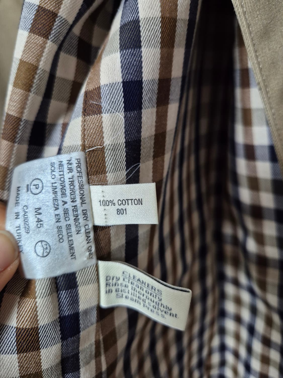 아쿠아스큐텀 싱글코트 트렌치코트  남성 M  100 상품이미지8